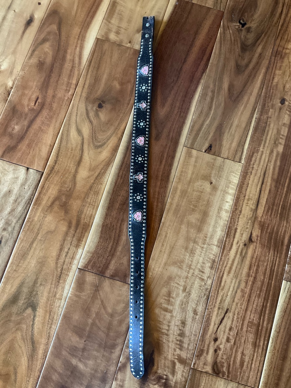 Nocona Girls Western Leather Belt Rhinestones Size 22
